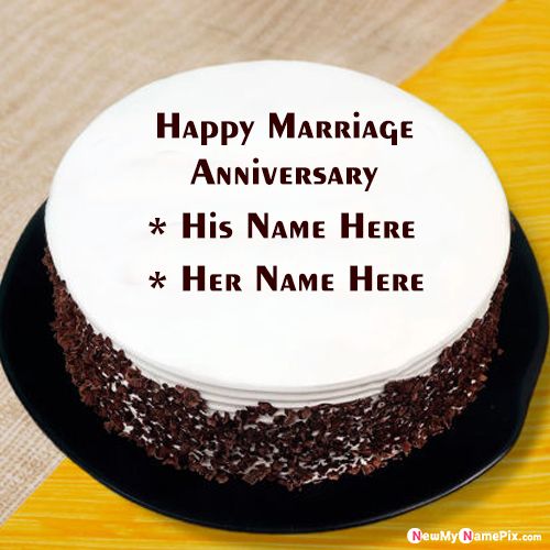 Happy Anniversary Wishes Cake With Name Editor Photo